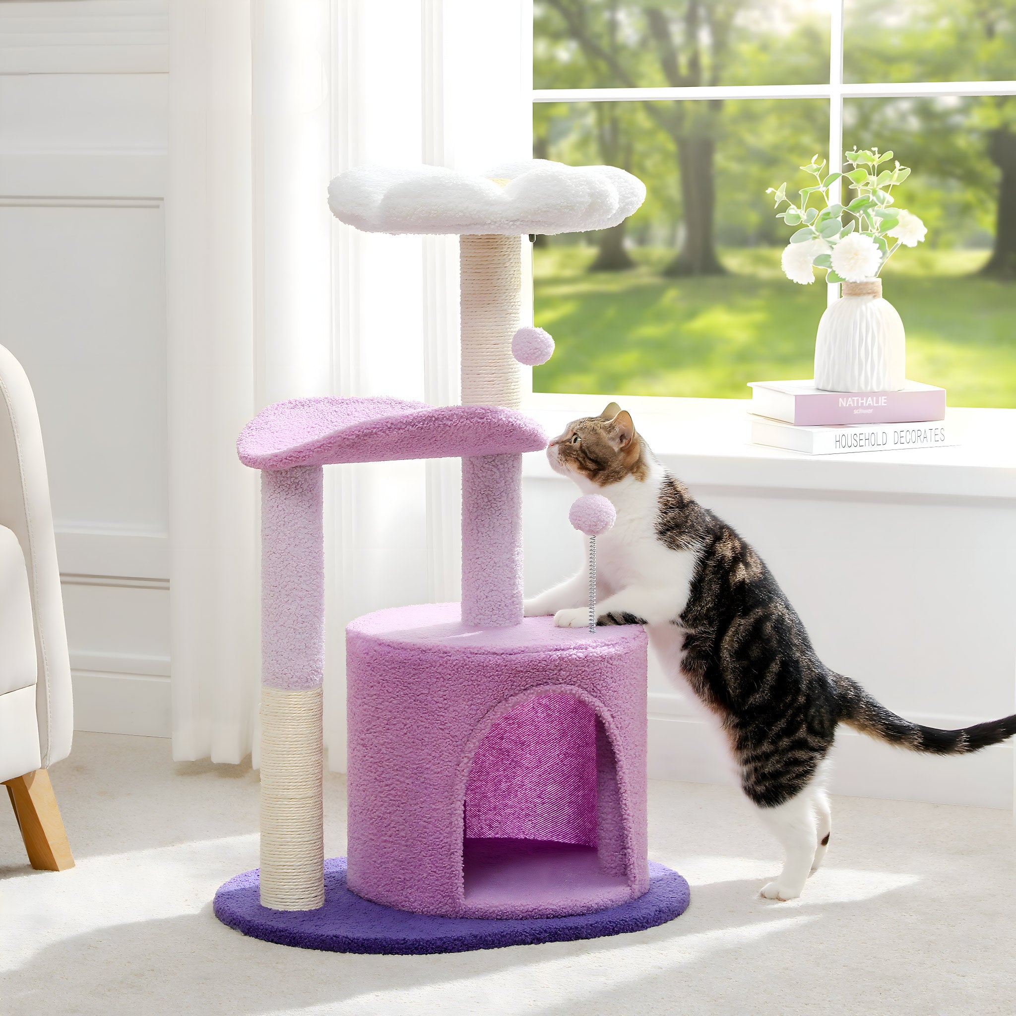 Arbre à Chat Fleur Blanche