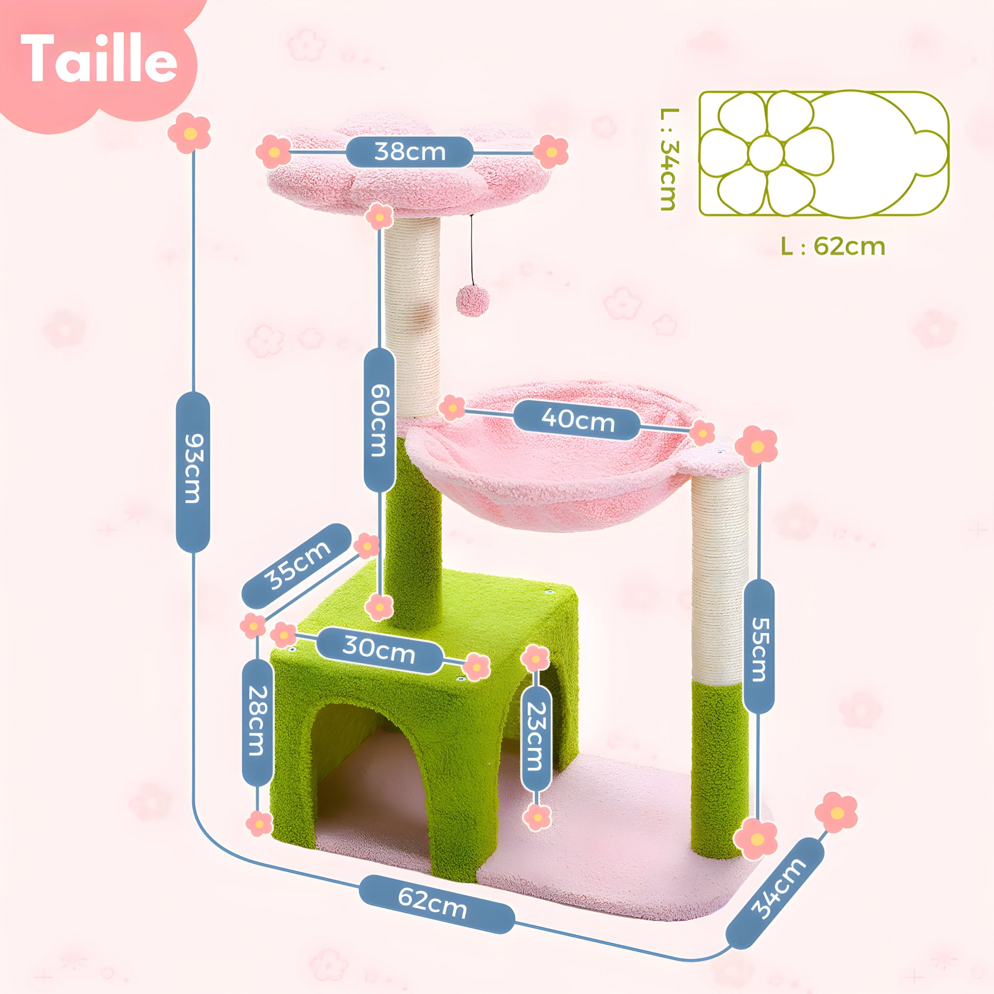 Arbre à Chat Fleur Rose