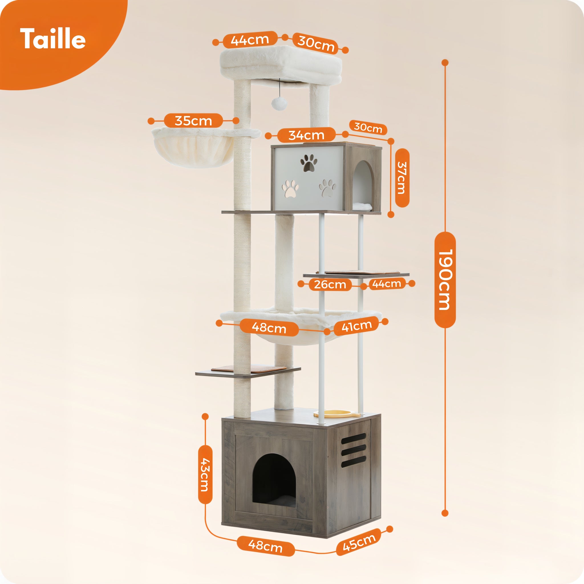 Arbre à Chat en Bois XXL