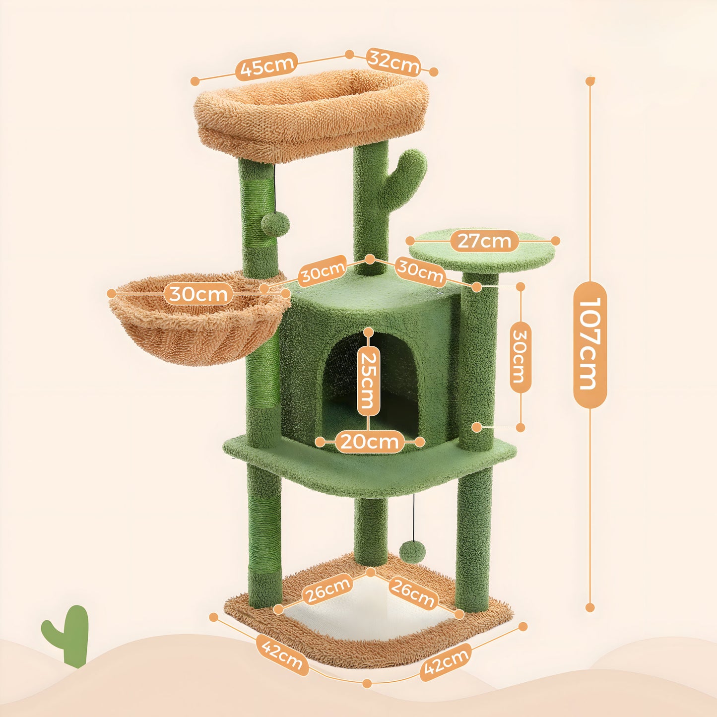 Arbre à Chat en Forme de Cactus