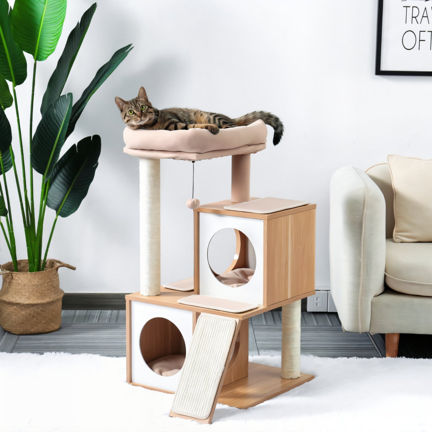 Arbre à Chat Moderne Bois