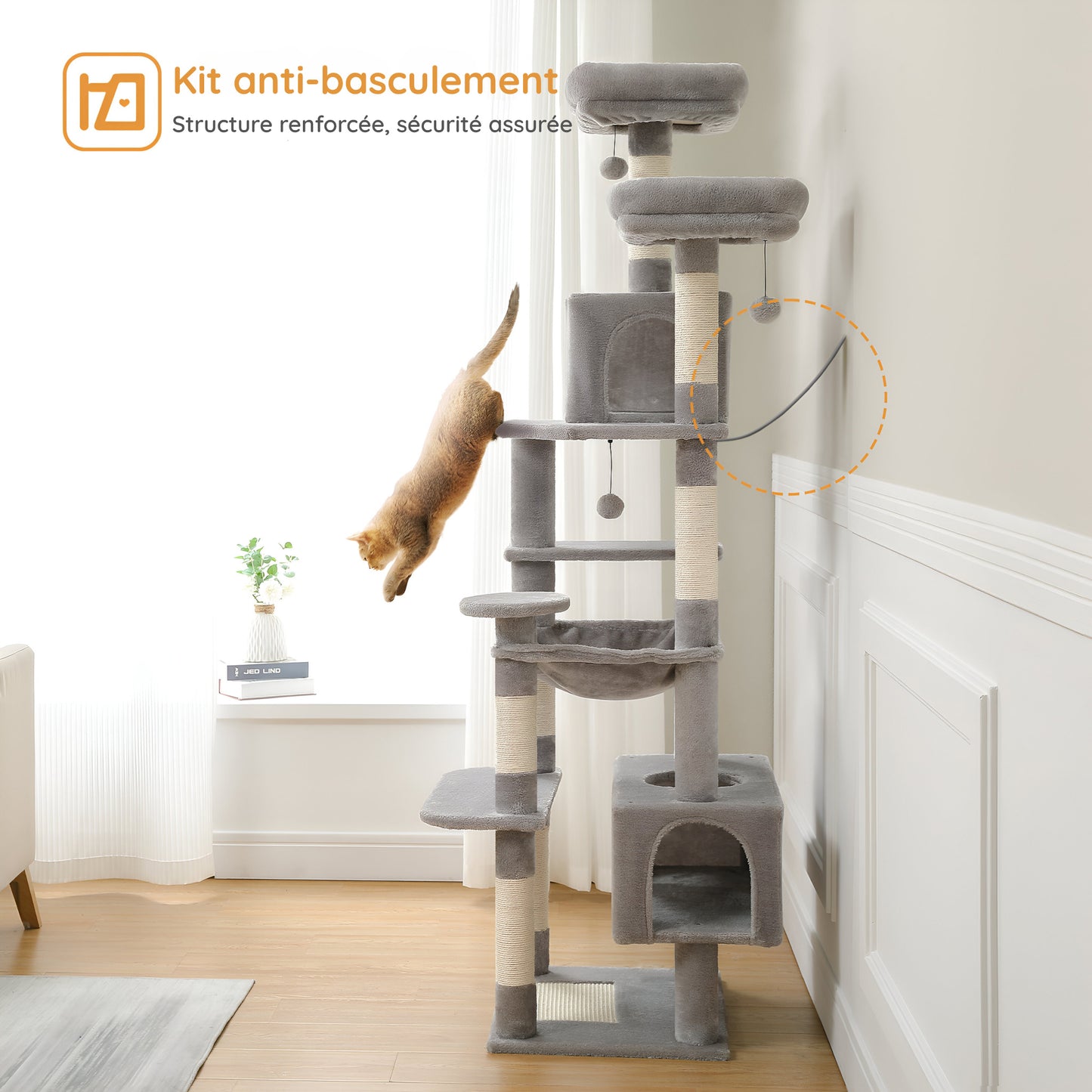 Arbre à Chat Gris 184 cm