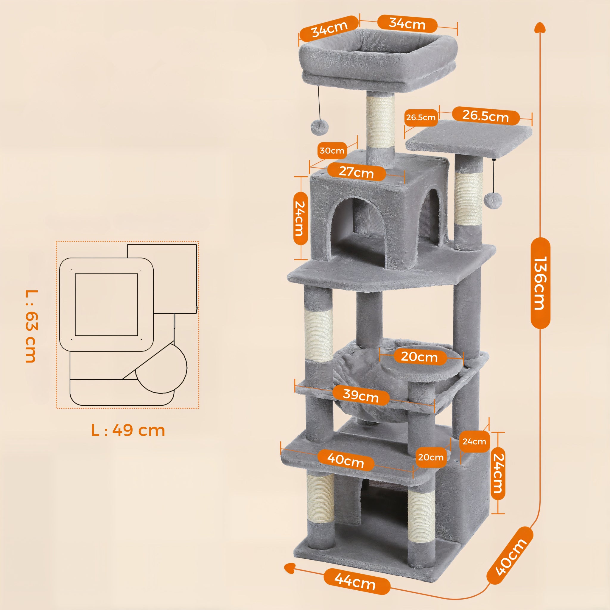 Grand Arbre à Chat Gris