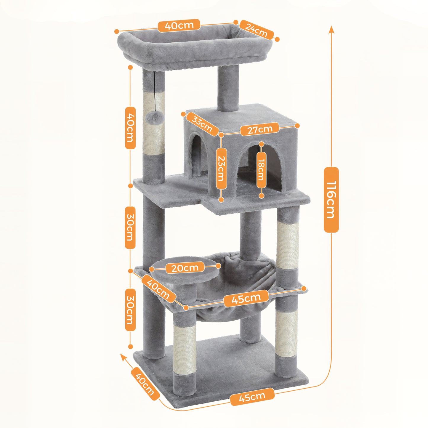 Grand Arbre à Chat Gris Clair