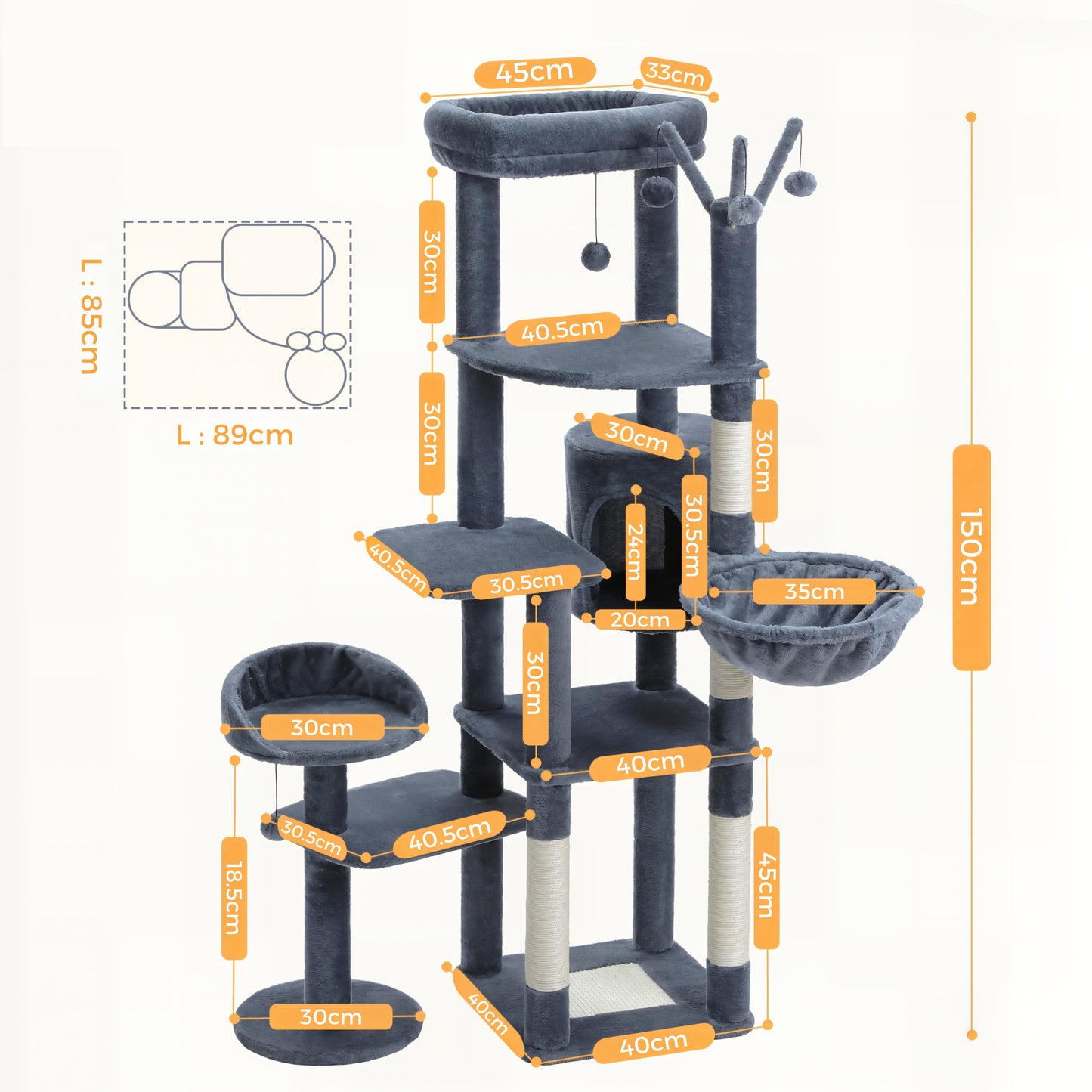 Grand Arbre à Chat pour Plusieurs Chats
