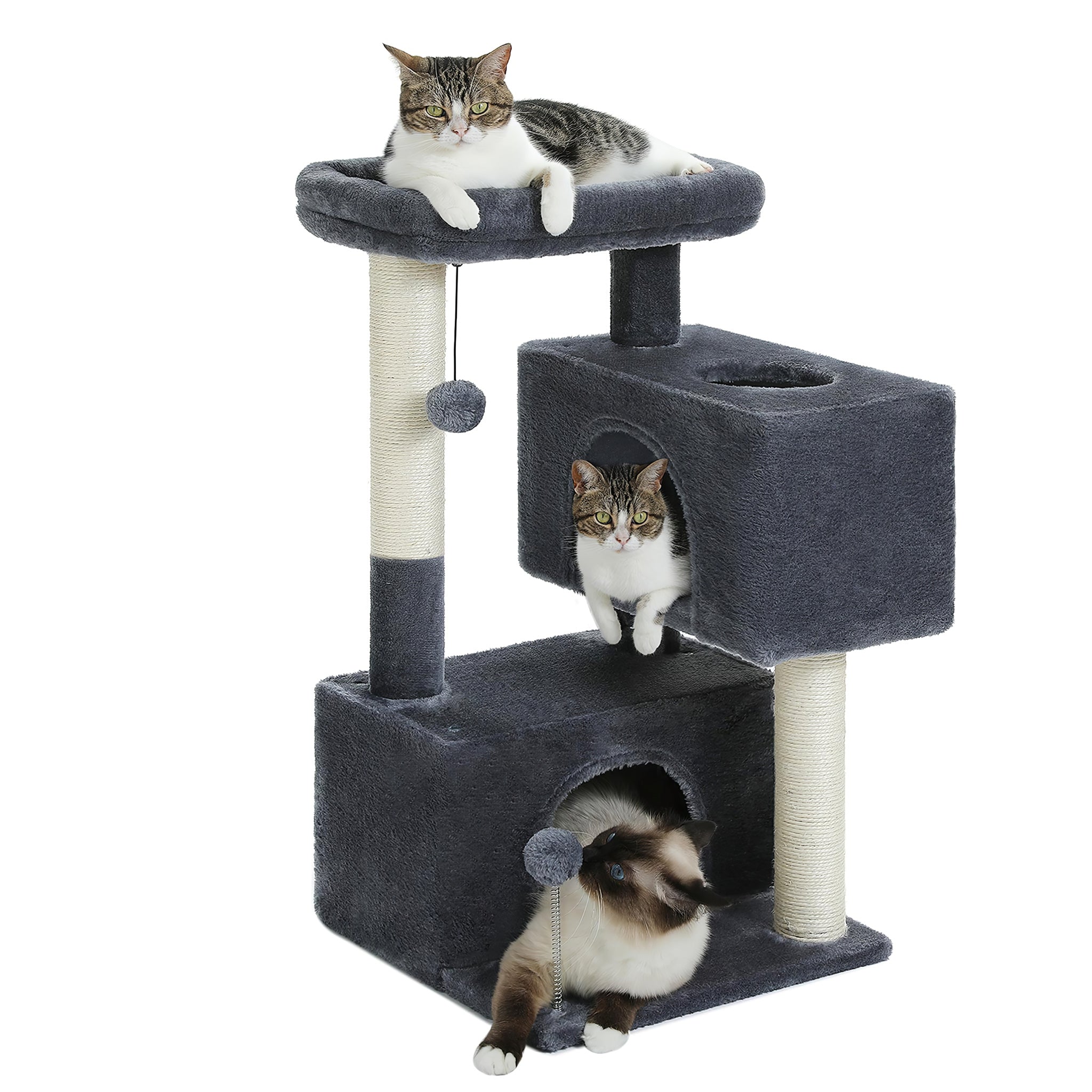 Petit Arbre à Chat 3 Paliers gris foncé