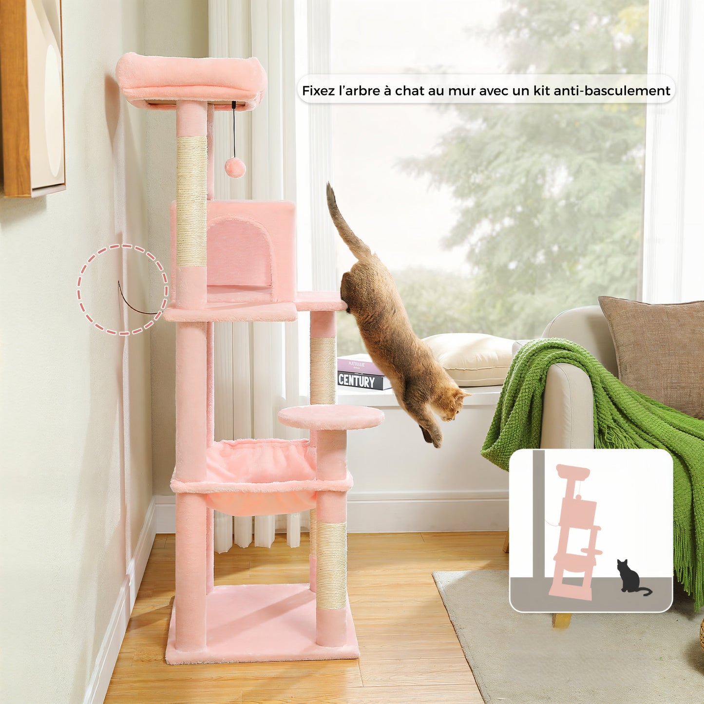 Arbre à Chat de Couleur Rose