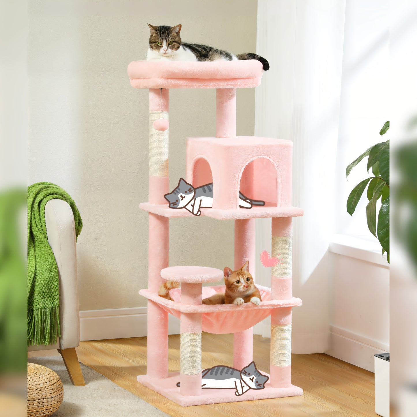 Arbre à Chat Rose Pâle