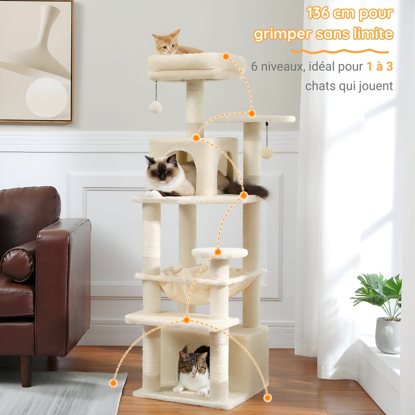 Arbre à Chat Grand 136 cm