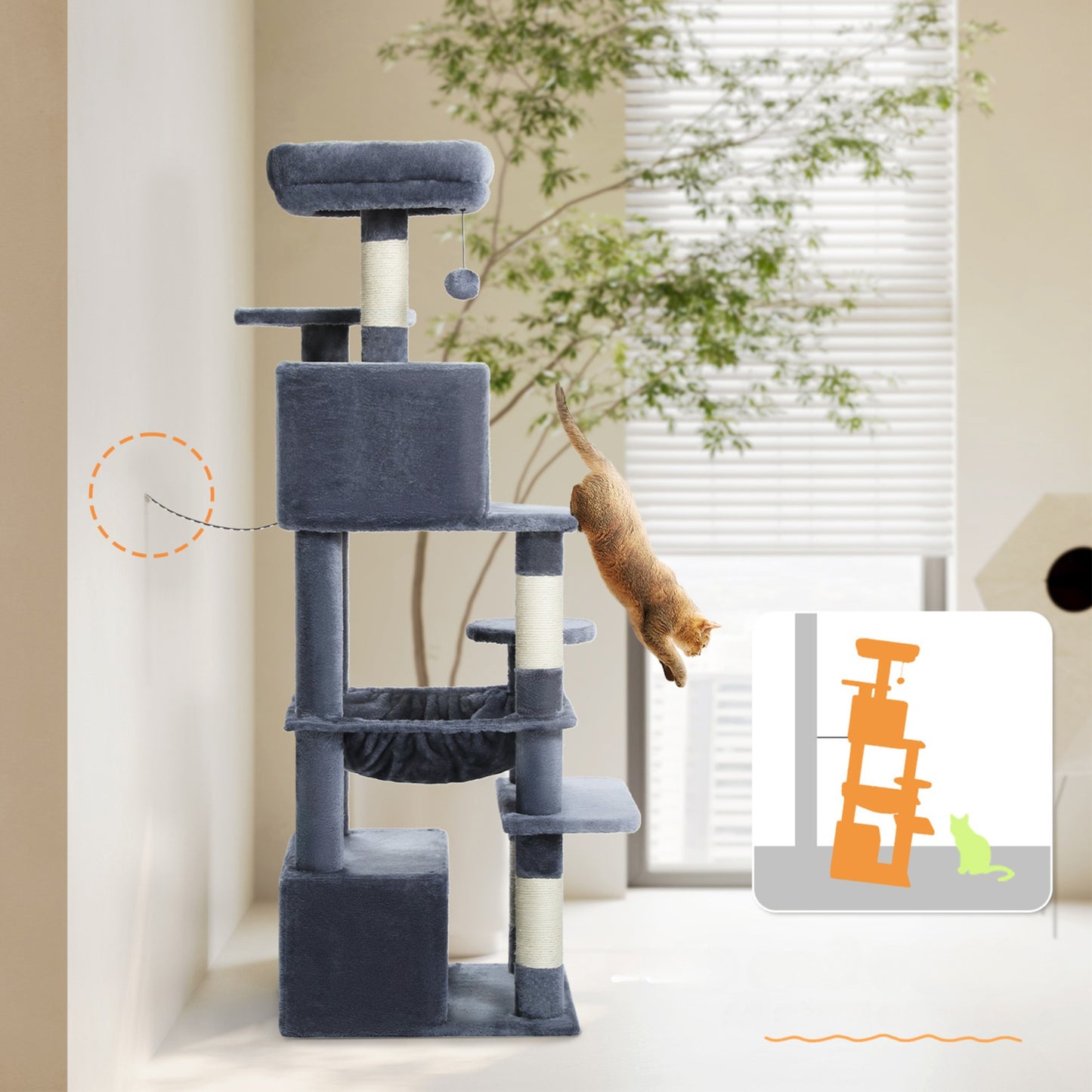 Arbre à Chat Gris Grand Format