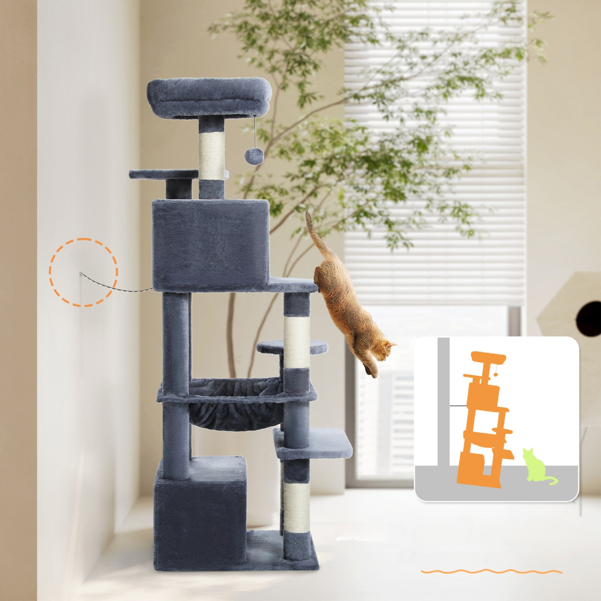 Arbre à Chat Gris Grand Format