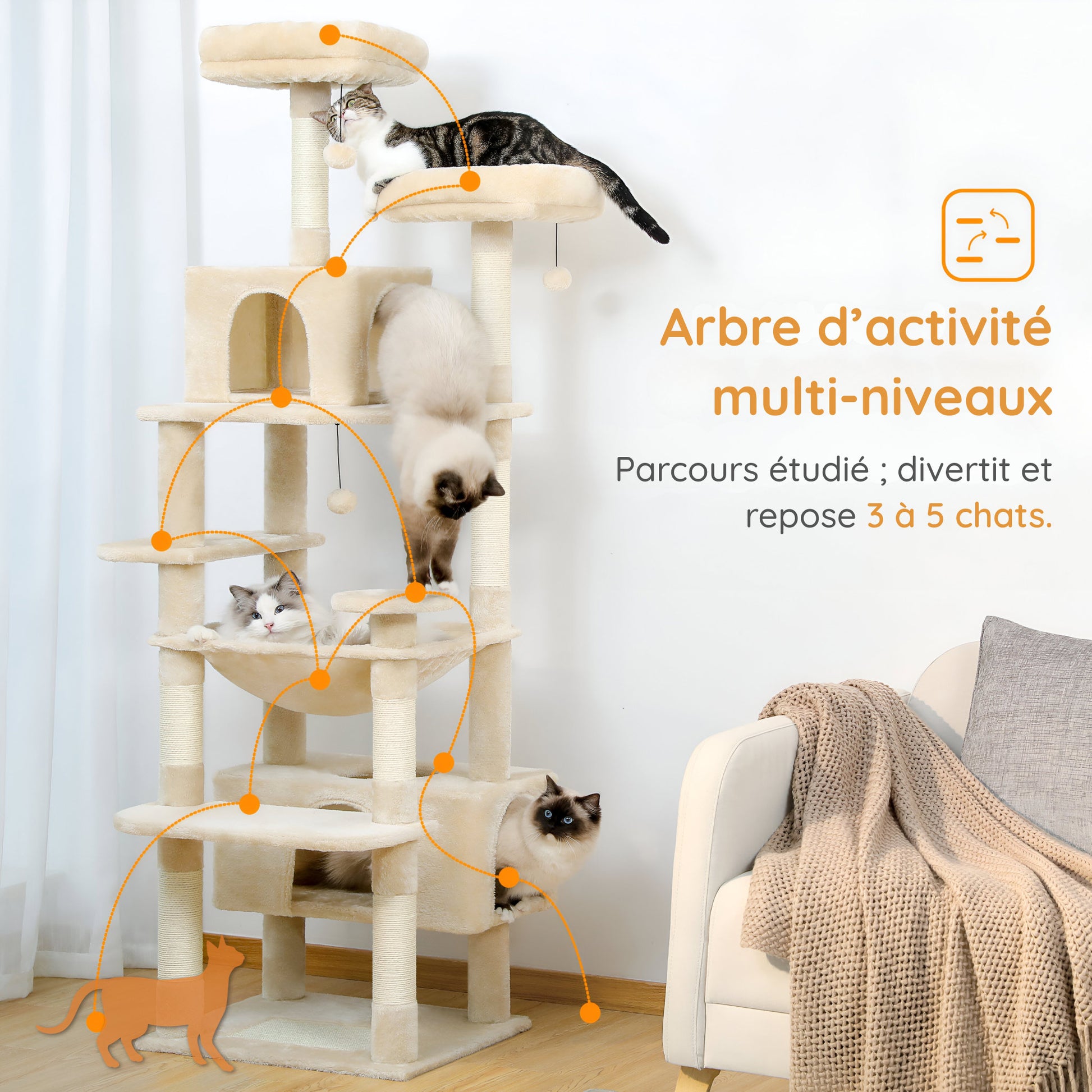 Arbre à Chat XXL Beige