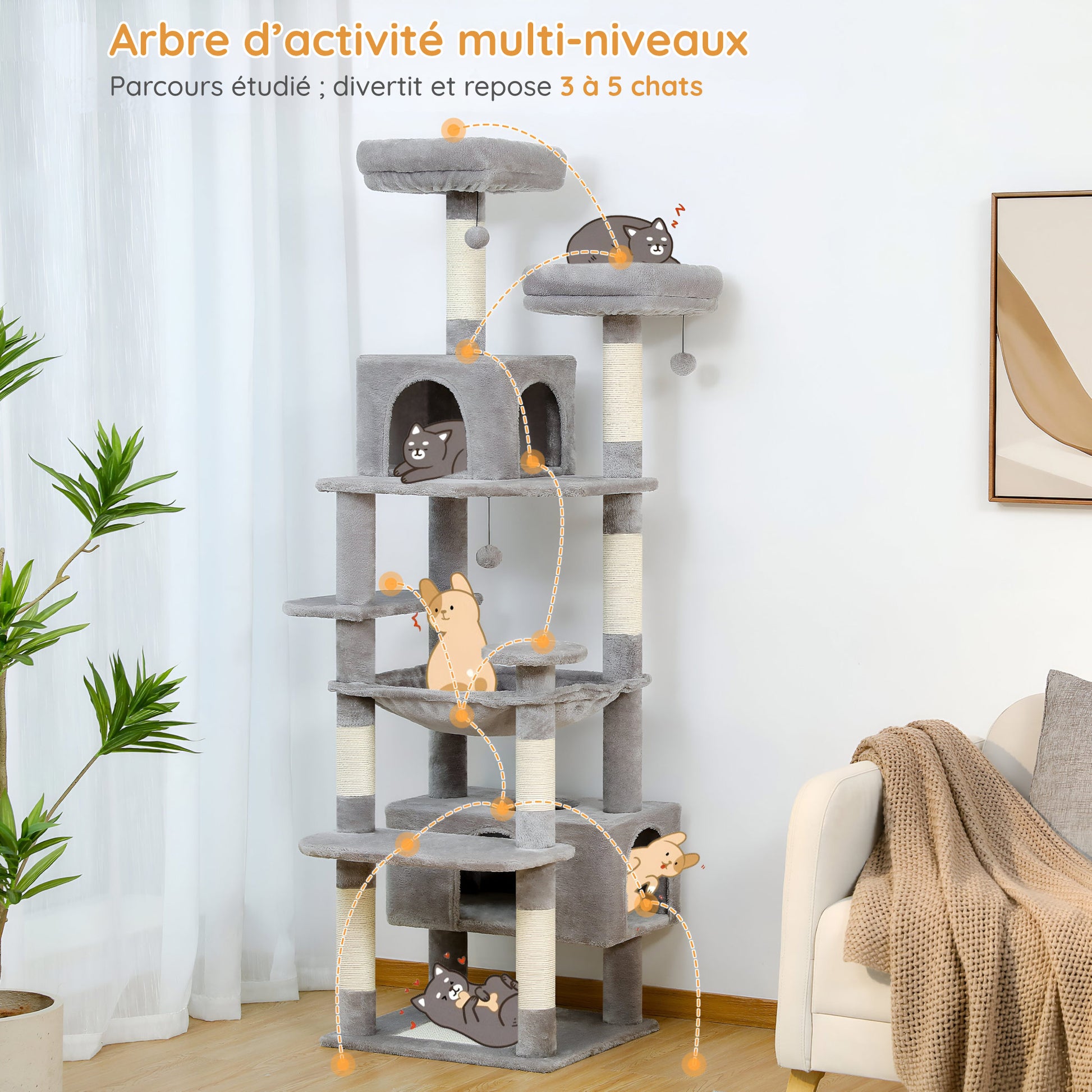 Arbre à Chat XXL Gris