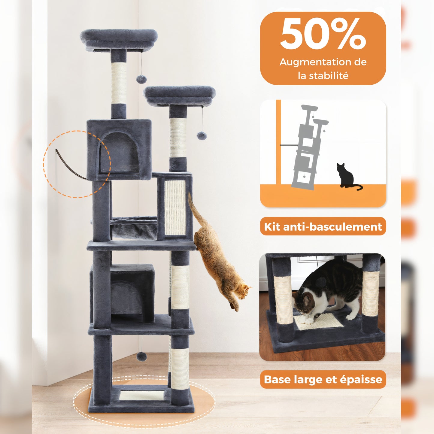 Arbre à Chat XXL Plusieurs Chats