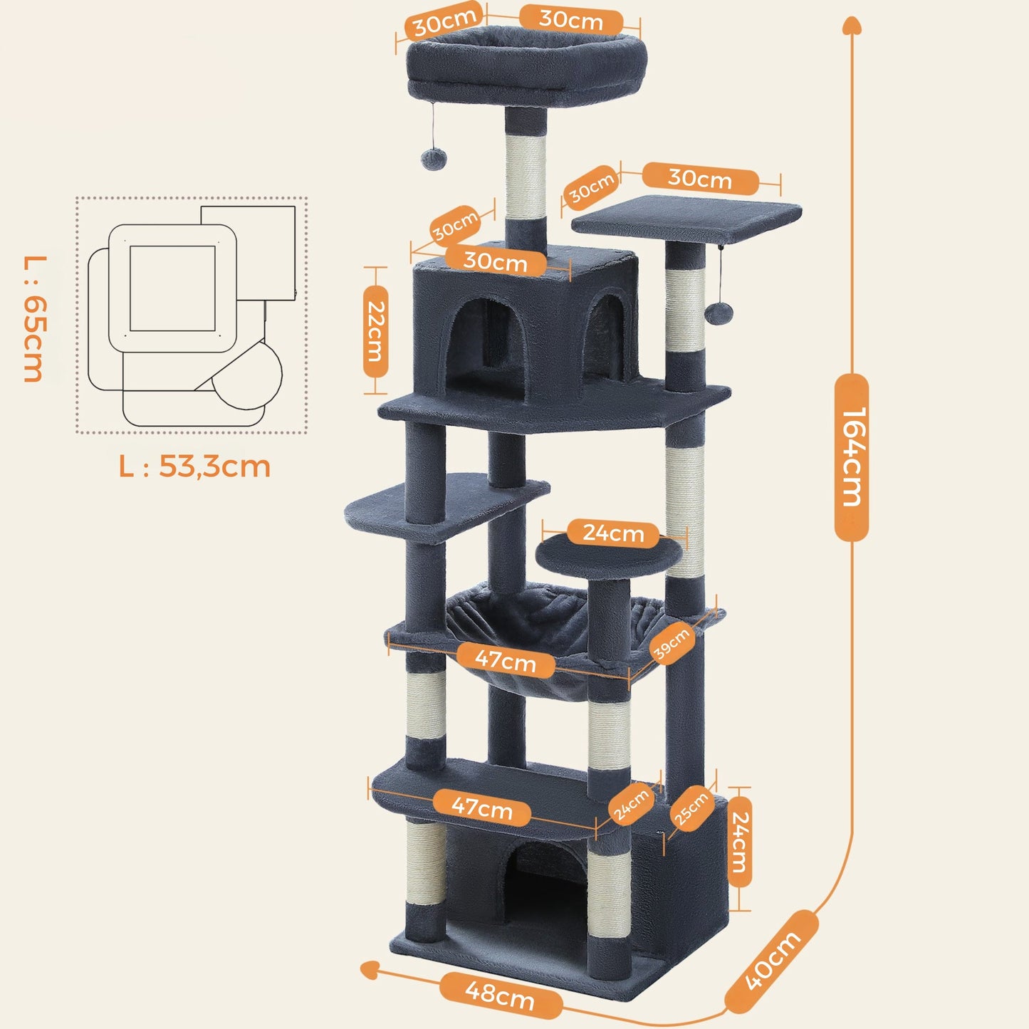 Arbre à Chat XXL avec Hamac