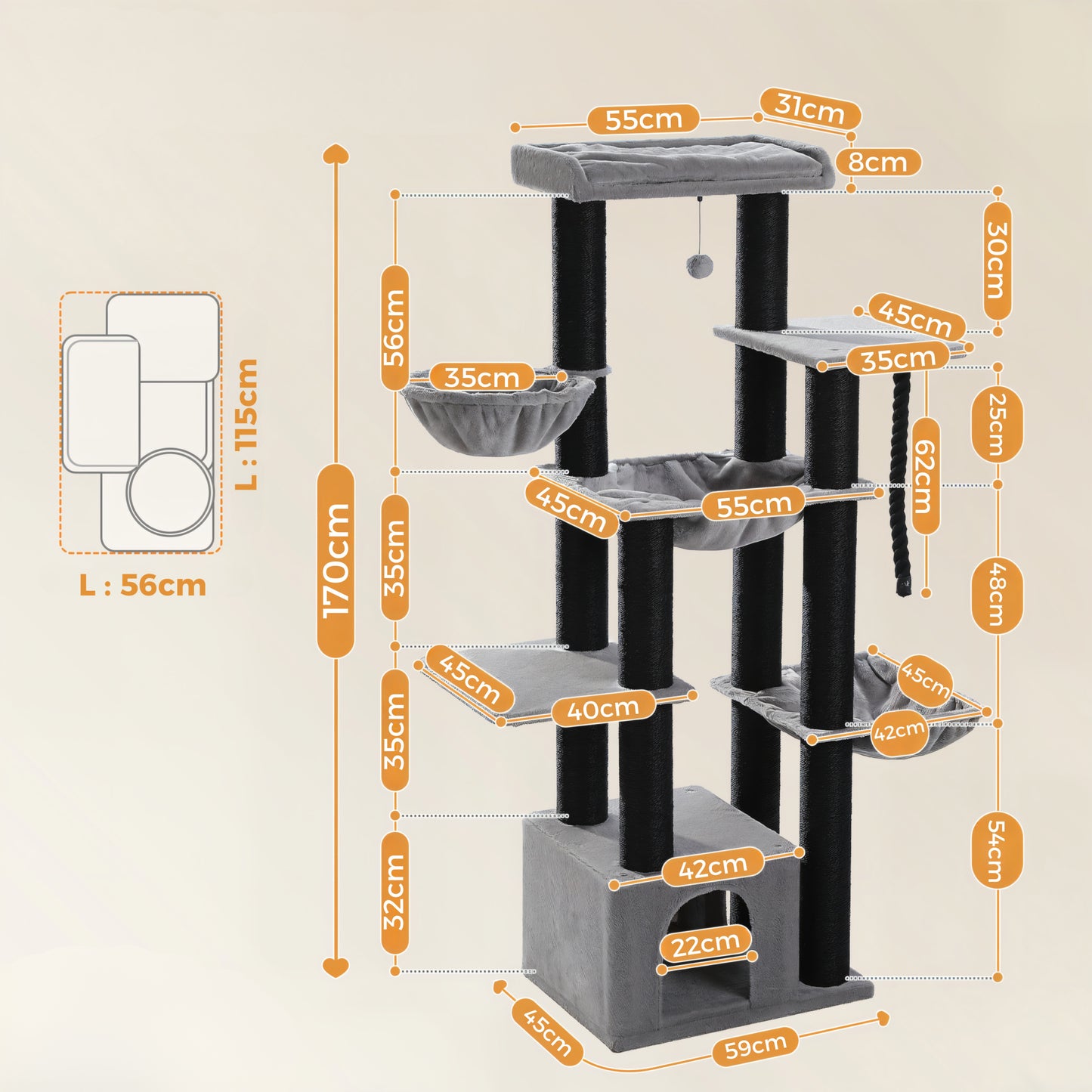 Arbre à Chat XXL pour Maine Coon