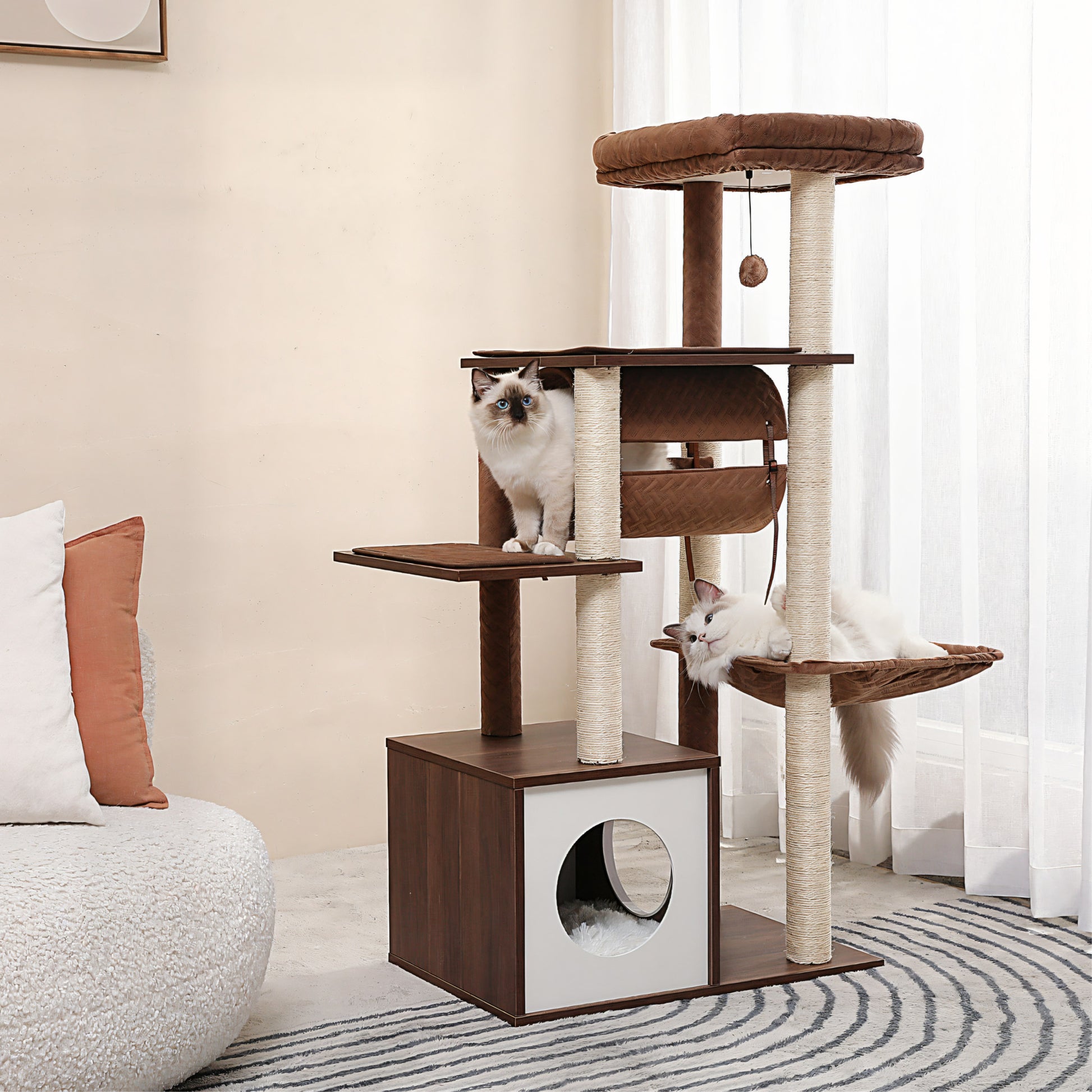 Arbre à Chat Design en Bois