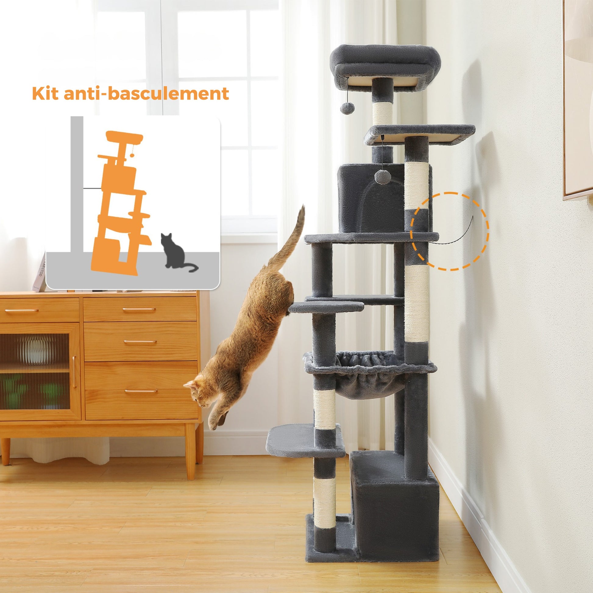 Arbre à Chat Gris Foncé