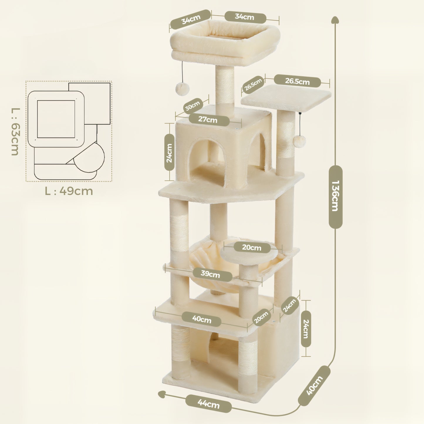 Grand Arbre à Chat Beige