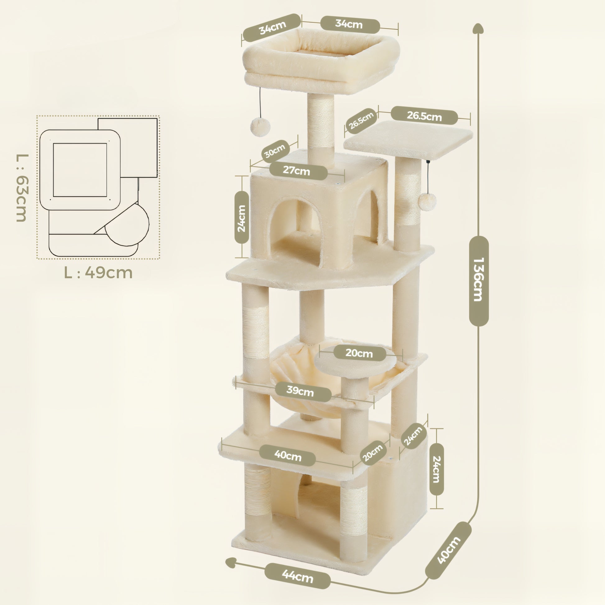 Grand Arbre à Chat Beige