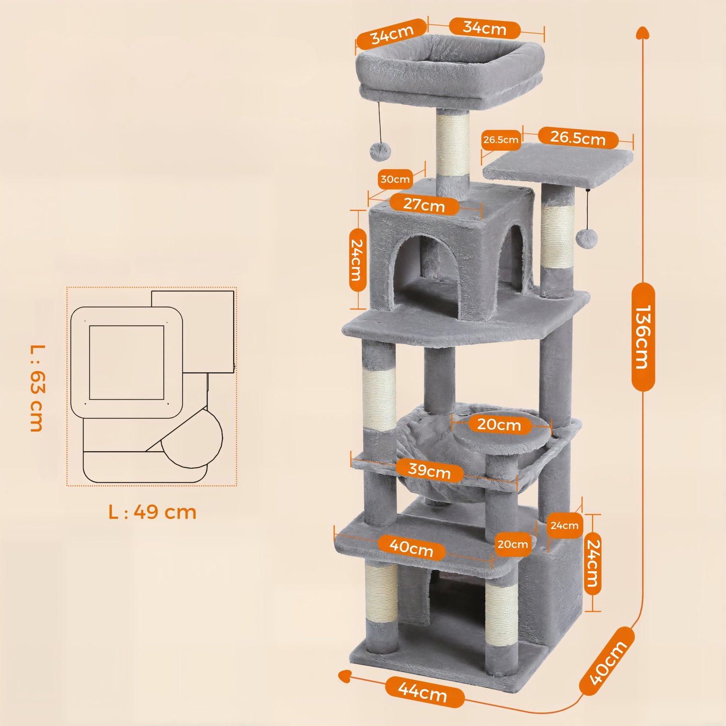 Grand Arbre à Chat Gris