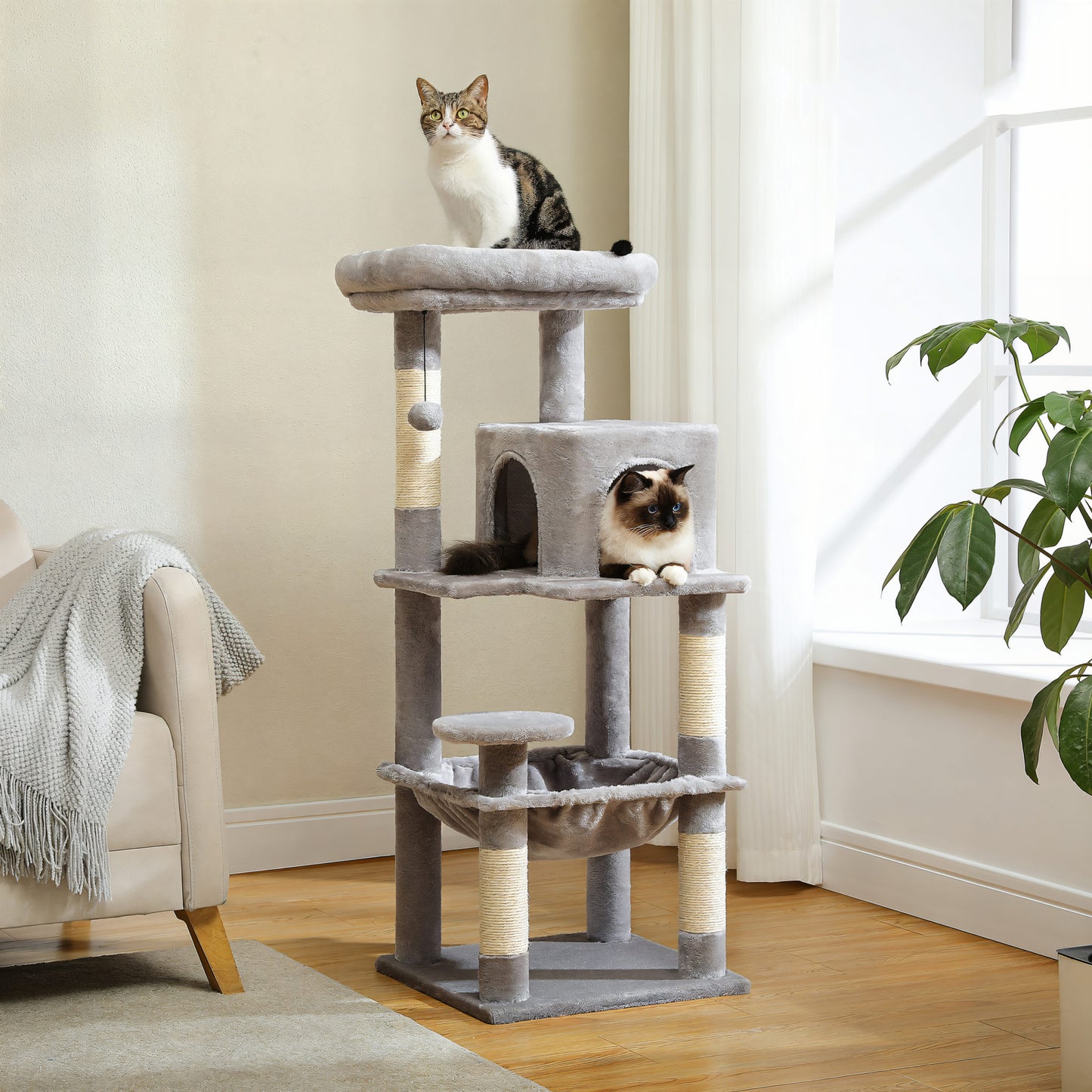 Grand Arbre à Chat Gris Clair