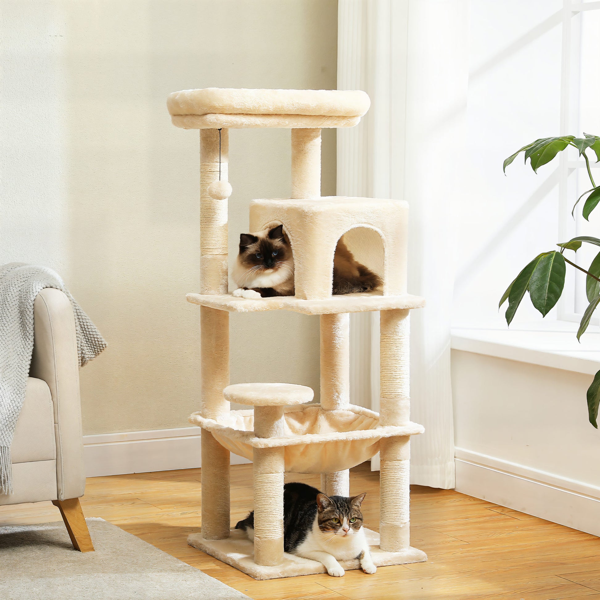 Grand Arbre à Chat avec Hamac