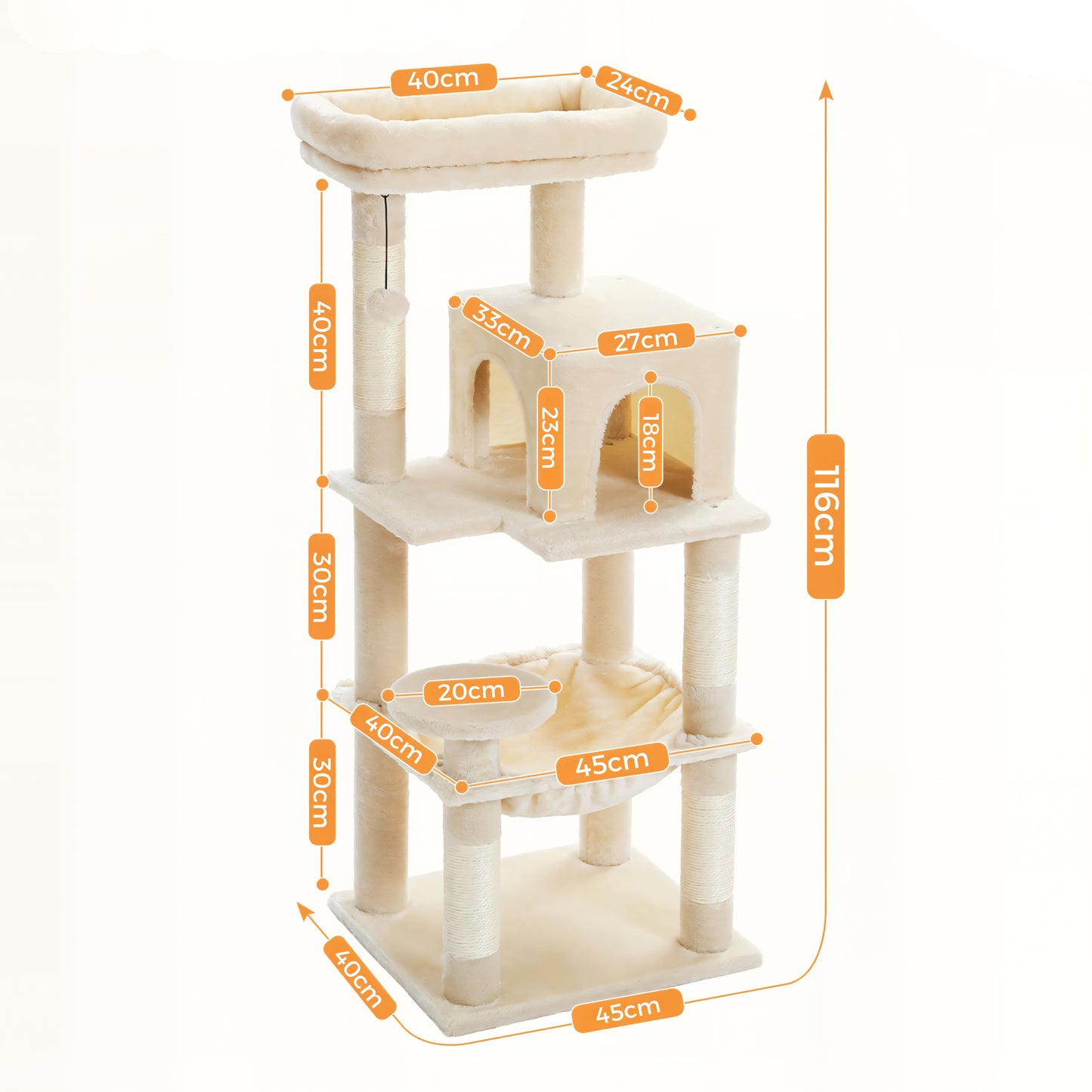 Grand Arbre à Chat avec Hamac