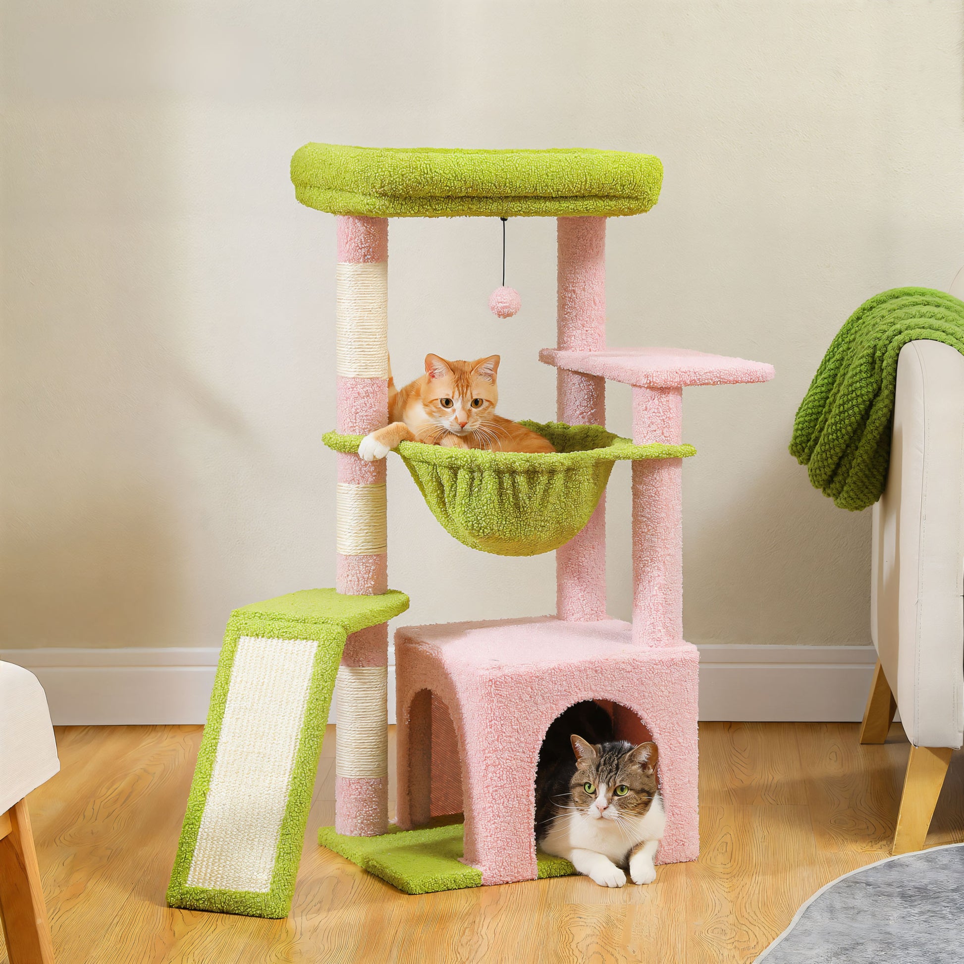 Grand Arbre à Chat avec Niche et Hamac