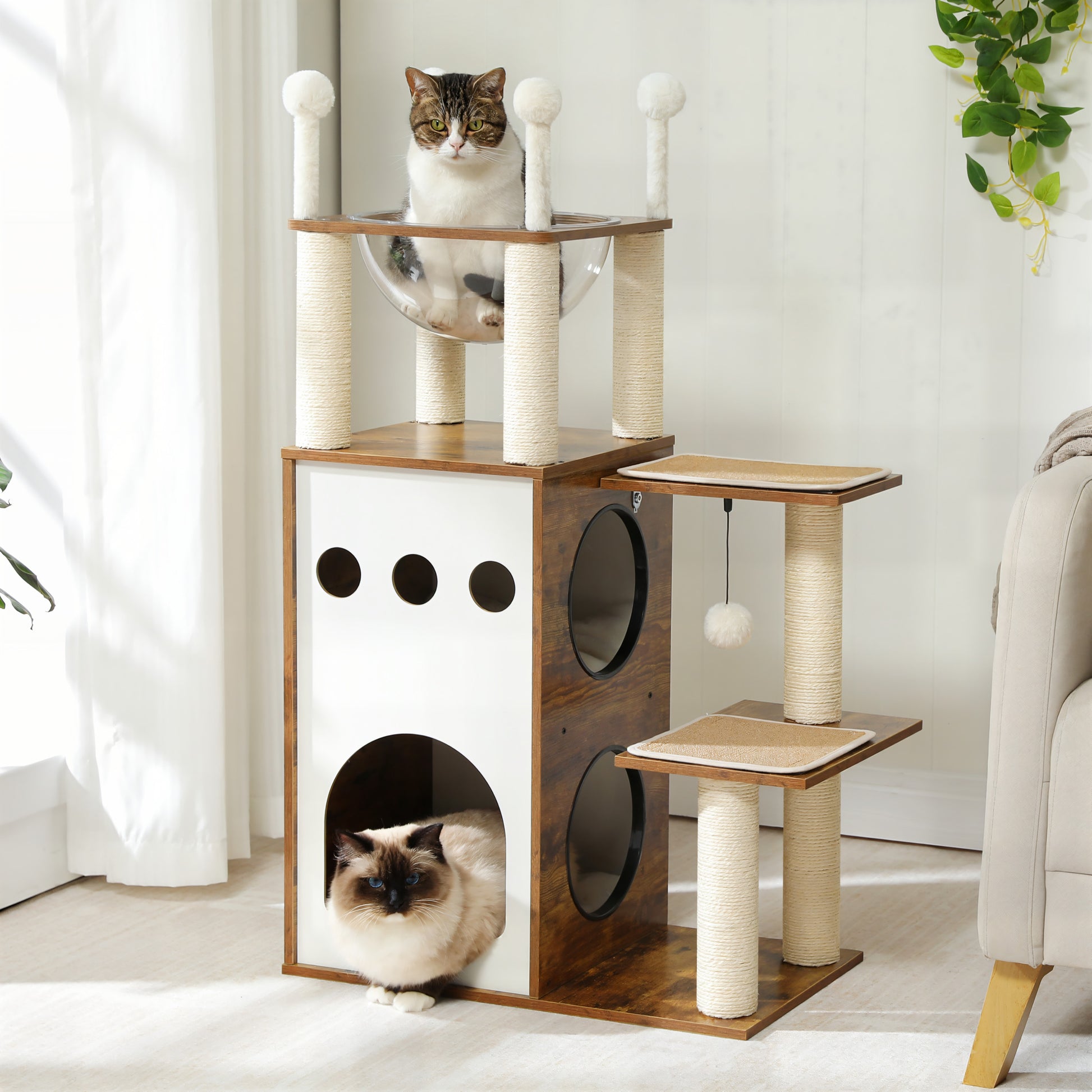 Grand Arbre à Chat en Bois