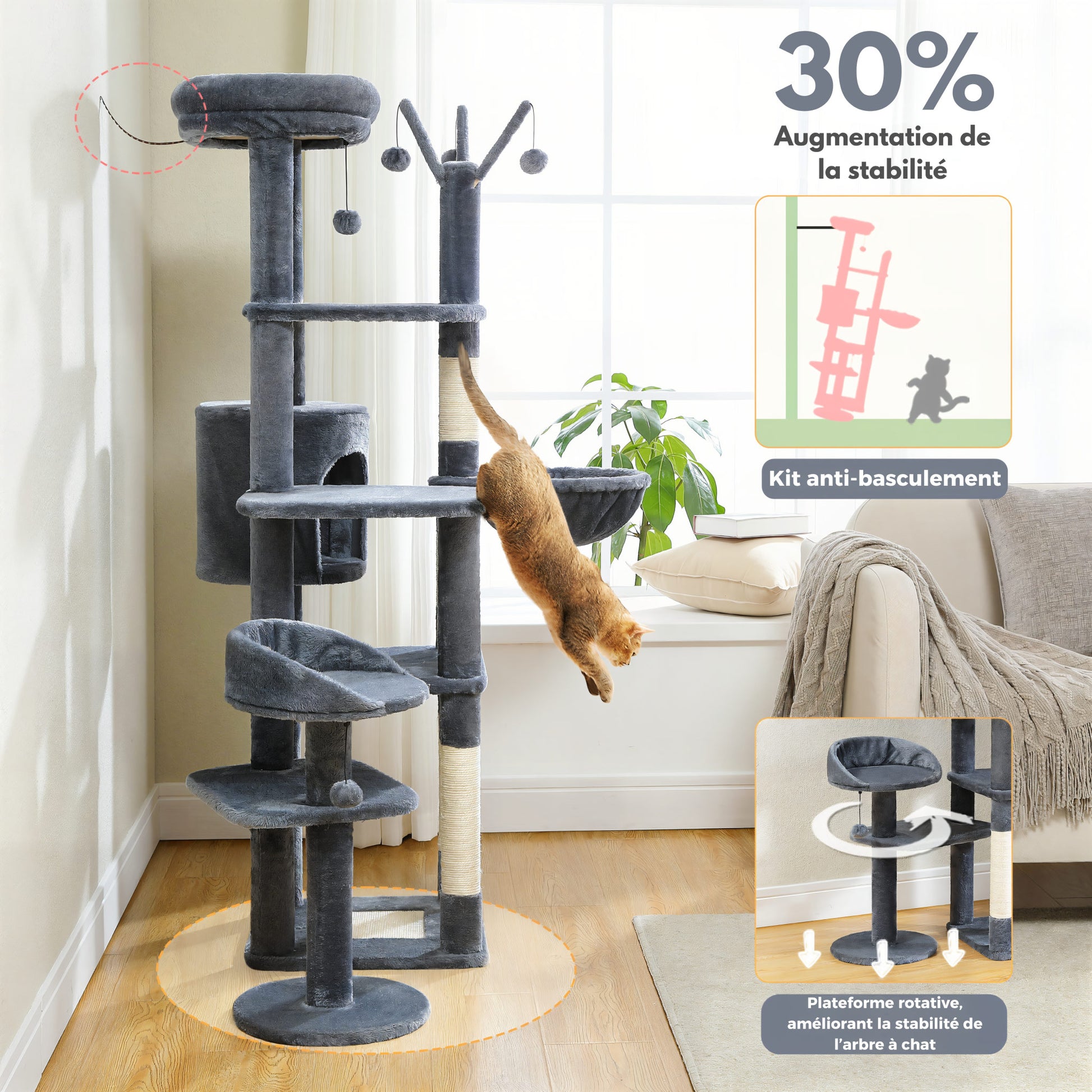 Grand Arbre à Chat pour Plusieurs Chats