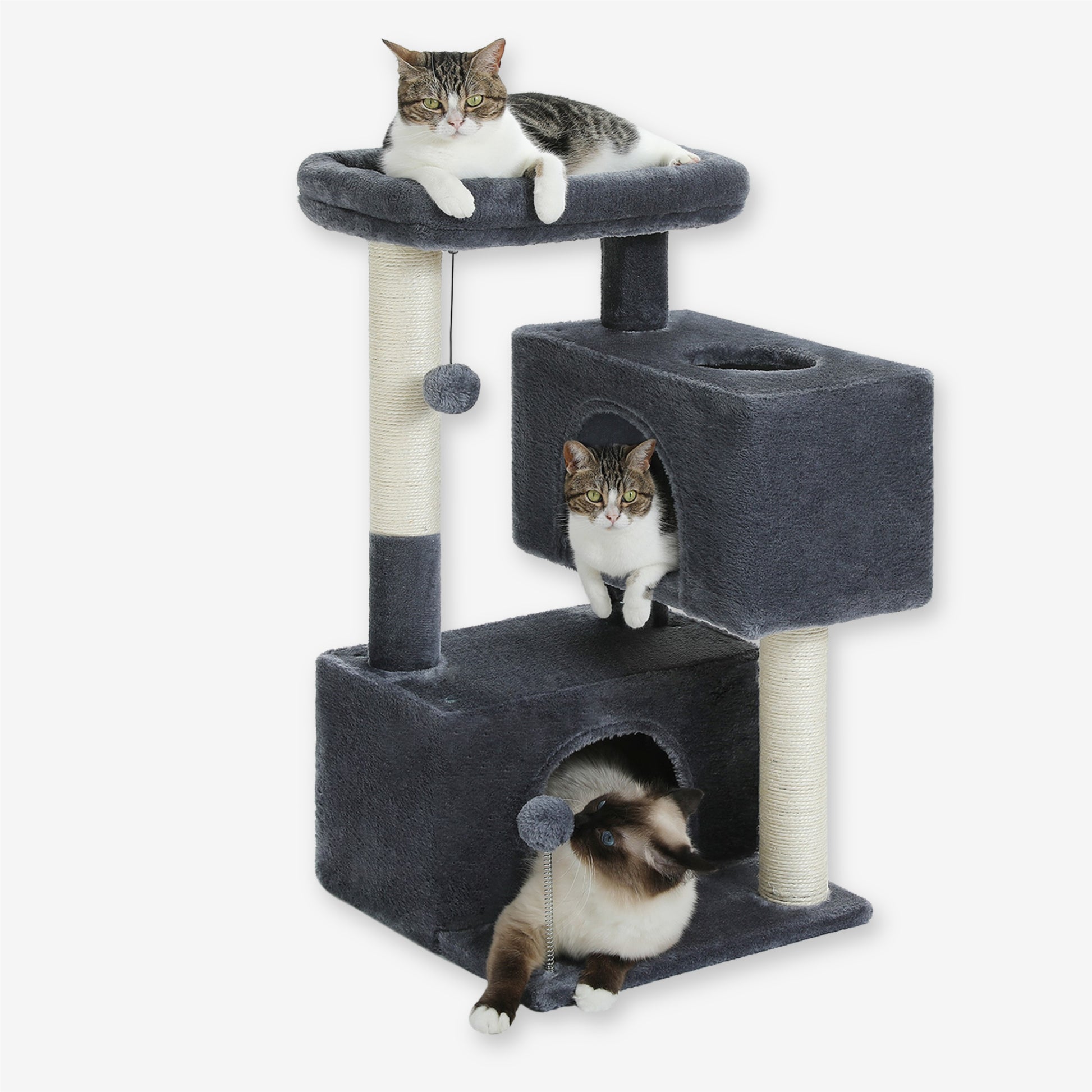 Petit Arbre à Chat 3 Paliers gris foncé