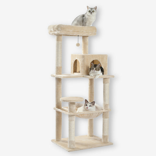 Arbre à Chat Beige avec Hamac