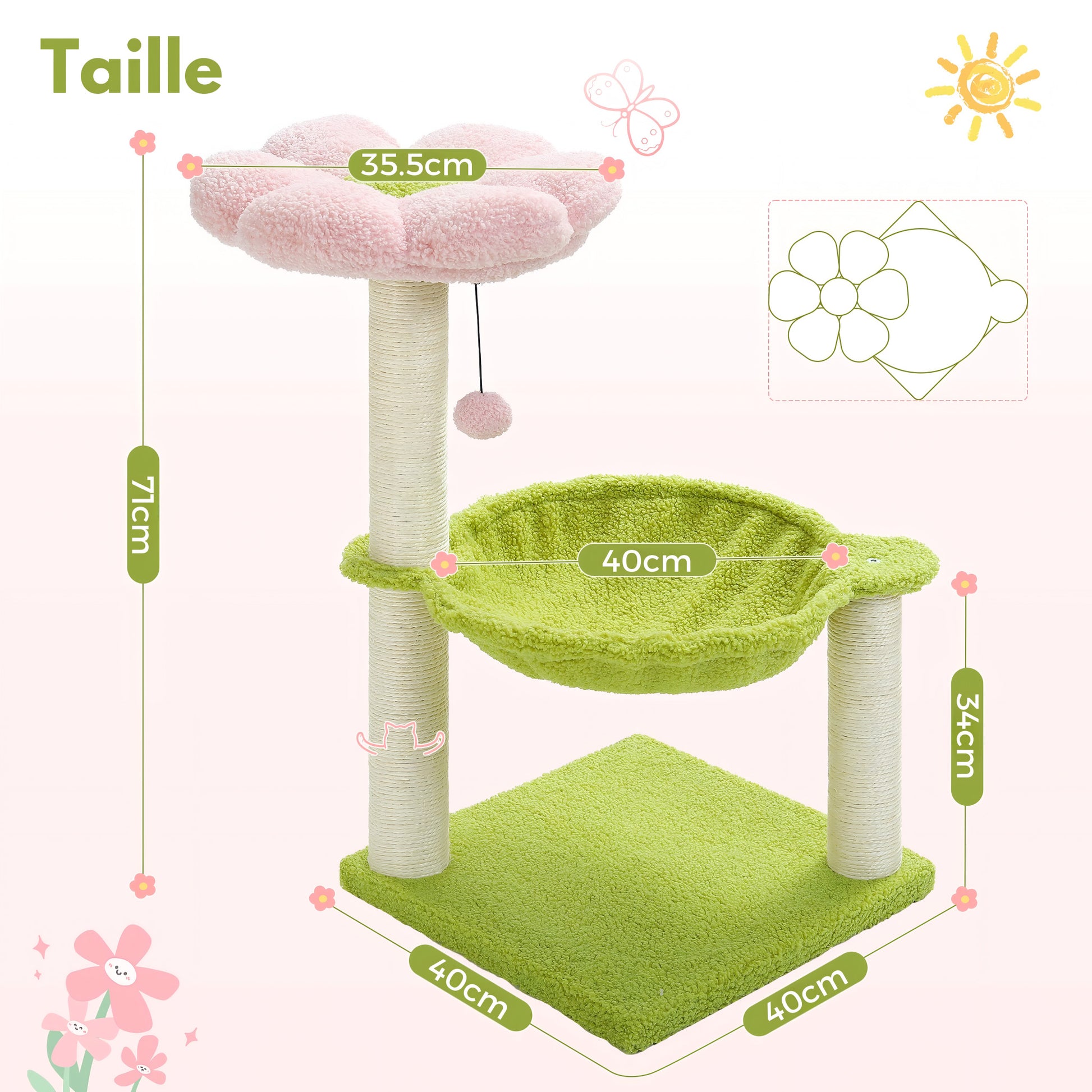 Arbre à Chat Design Fleur