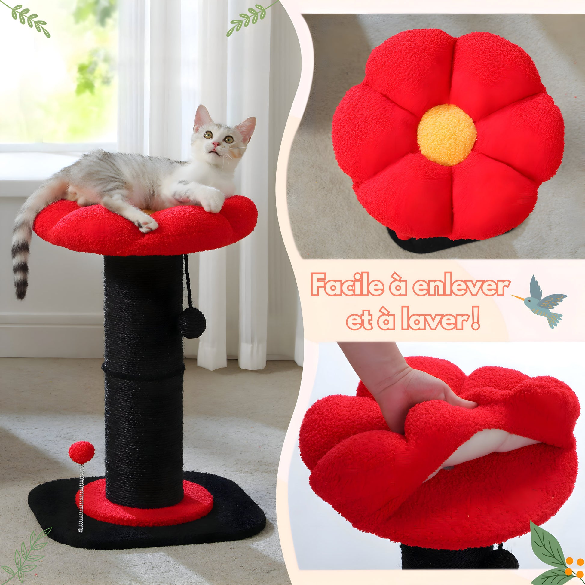 Arbre à Chat en Forme de Fleur